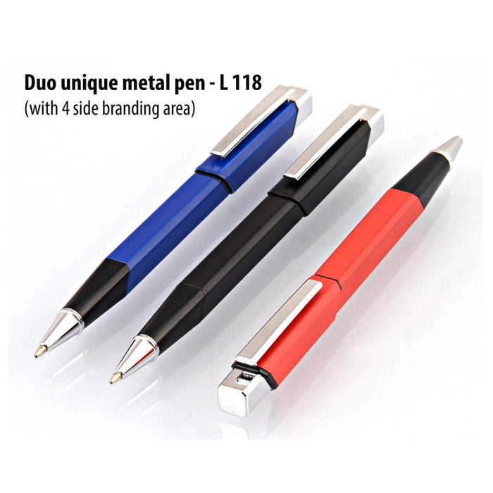 Duo Unique Metal Pen - L118 - Mudramart Corporate Giftings