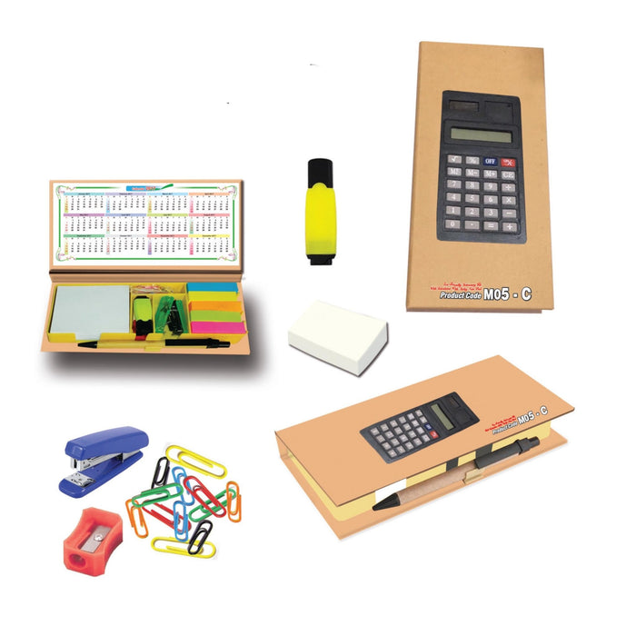 Eco-Friendly Stationery Kit With Calculator With Sticky Note Pad - Mudramart Corporate Giftings