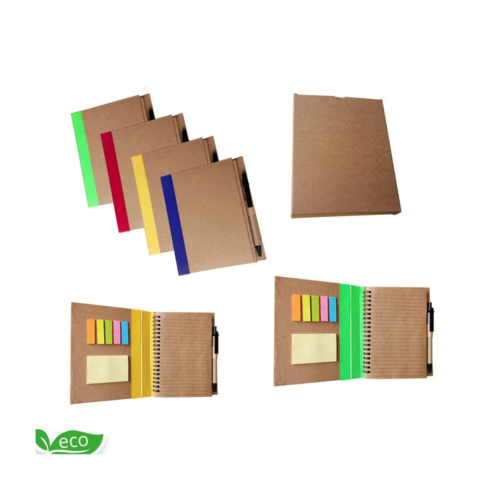 Eco-Friendly Wiro Note Pad With Sticky Note WITH PEN - Mudramart Corporate Giftings