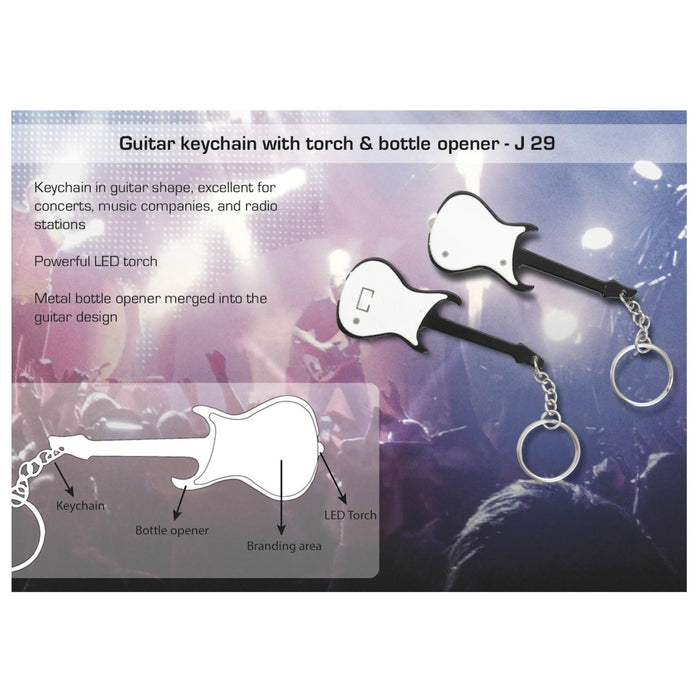 Guitar Key Chain With Torch & Bottle Opener - J29 - Mudramart Corporate Giftings
