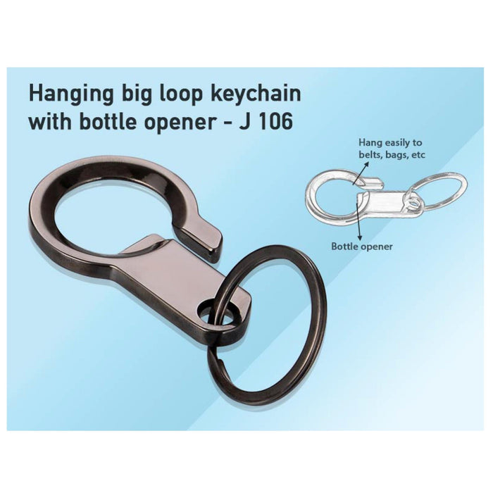Hanging Big Loop Keychain With Bottle Opener - J106 - Mudramart Corporate Giftings