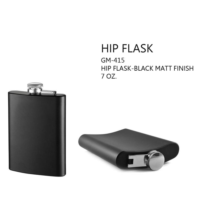 Hip Flask Black Matt Finish - GM-415 - Mudramart Corporate Giftings
