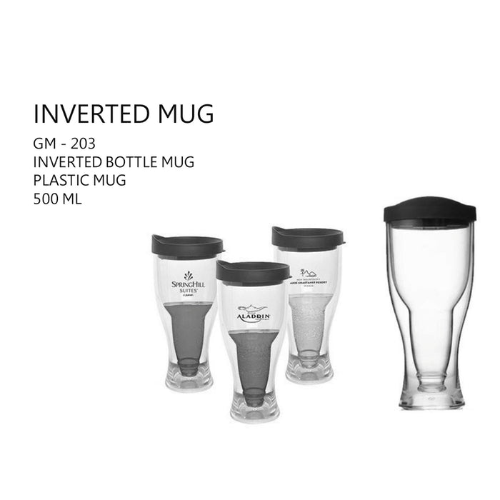 Inverted Bottle Mug Plastic Mug - 500ml - GM-203 - Mudramart Corporate Giftings