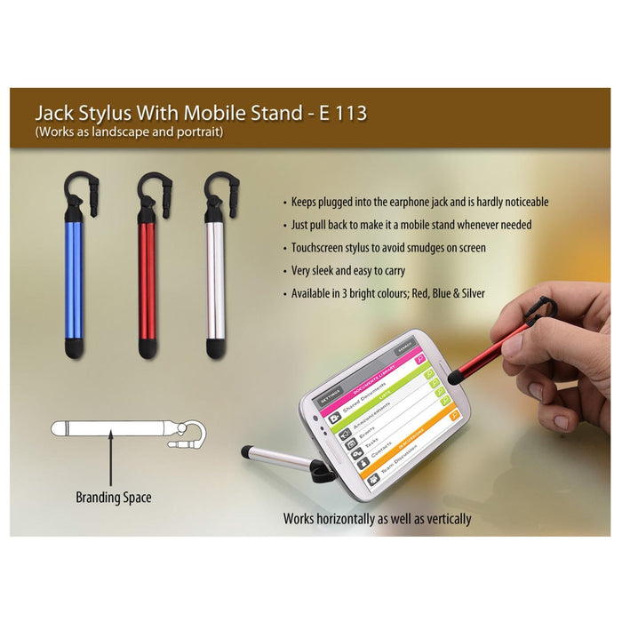 Jack Stylus With Mobile Stand - E 113 - Mudramart Corporate Giftings