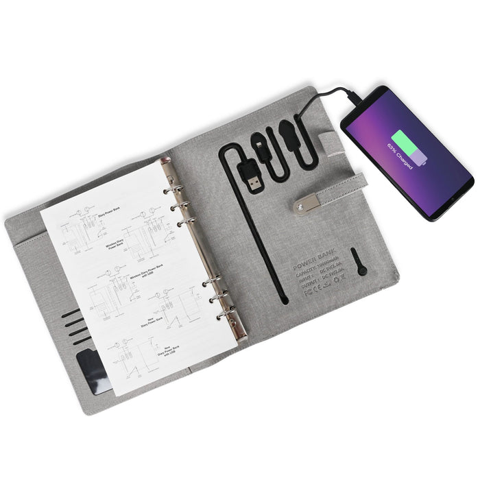 Jute Diary Power Bank 5000 mAh 16 GB USB - Mudramart Corporate Giftings