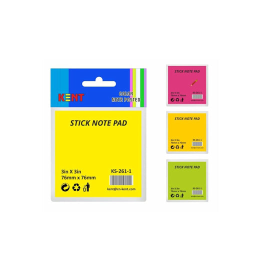 Kent Sticky note pad 3x3 Colors - pack of 12 - Mudramart Corporate Giftings