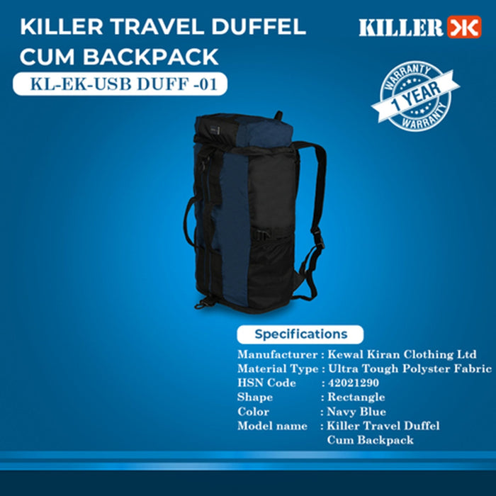 Killer Travel Duffel Cum Backpack - Mudramart Corporate Giftings