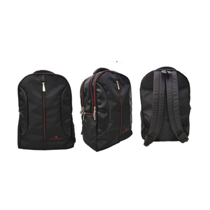 Laptop PU Bag pack Black with Red zip - Mudramart Corporate Giftings