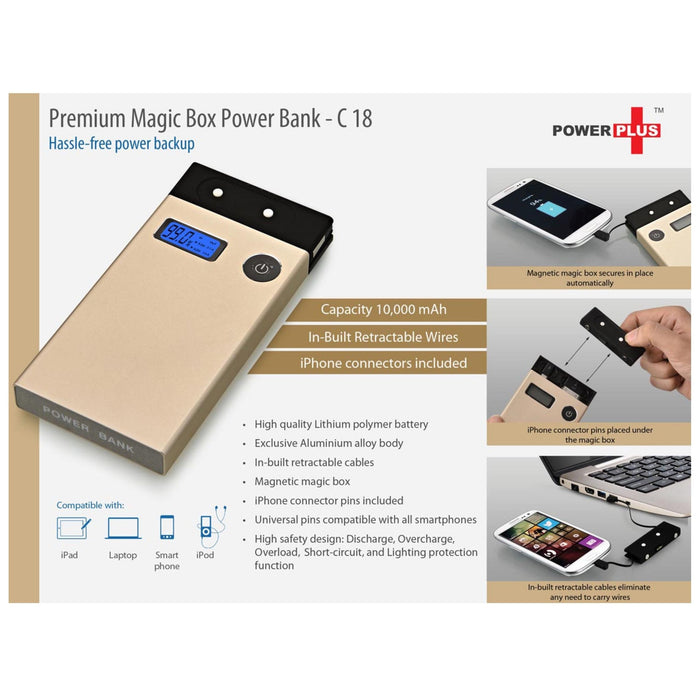 Magic Box Premium Power Bank 10000 mAh - C 18 - Mudramart Corporate Giftings