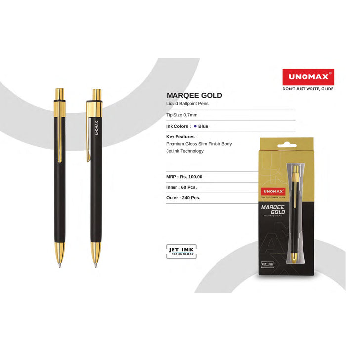 Unomax Marquee Gold Liquid Ball Pens