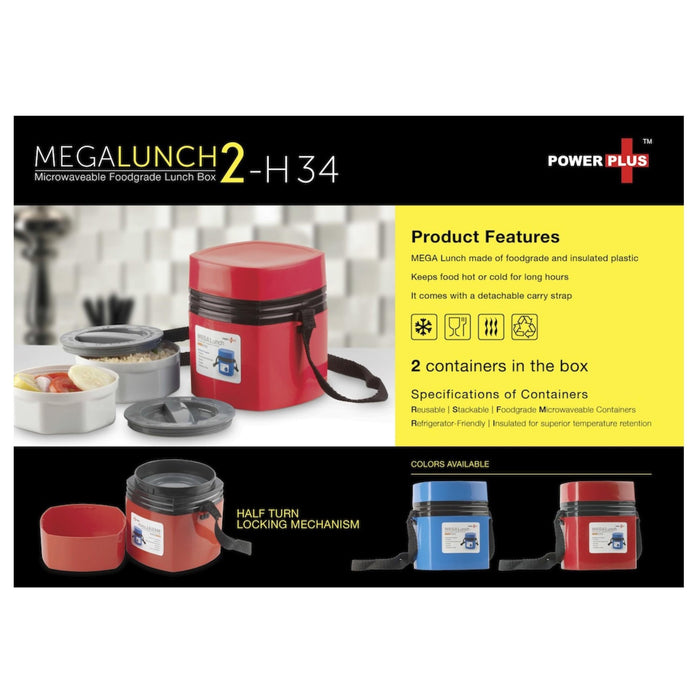 Mega Lunch Box Microwaveable 2 Box - H34 - Mudramart Corporate Giftings