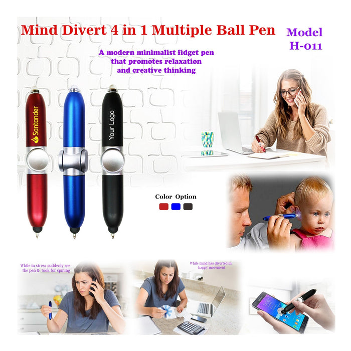 Mind Divert 4 In1 Multiple Ball Pen H-011 - Mudramart Corporate Giftings