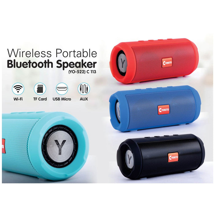 Mini Barrel extra bass Bluetooth speaker | with USB / TF card / FM (YO 522 - C 113 - Mudramart Corporate Giftings