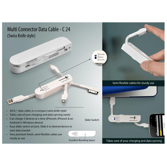 Multi Connector Data Cable Set - C 24 - Mudramart Corporate Giftings