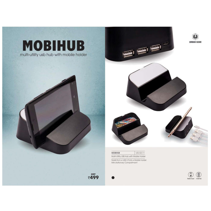 Multi-Utility USB Hub with Mobile Holder - UG-GC11 - Mudramart Corporate Giftings