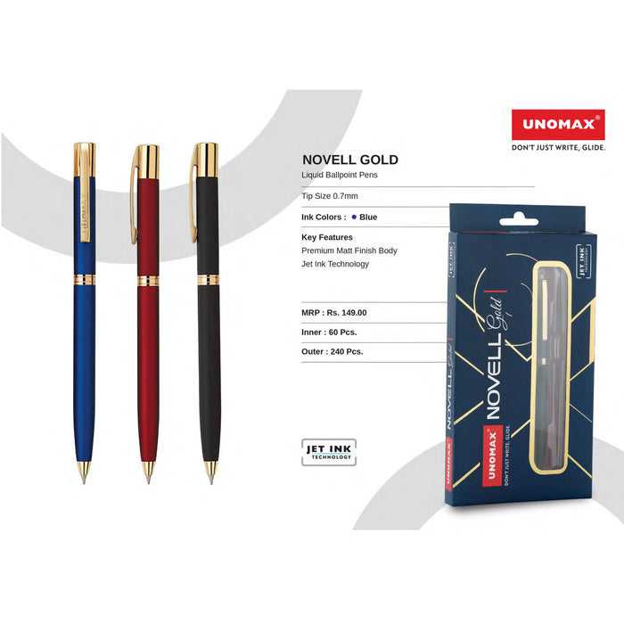 Unomax Novell Gold Liquid Ball Pens