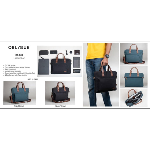 Oblique Rush Laptop Messenger Bag - Mudramart Corporate Giftings