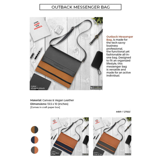 OUTBACK MESSENGER BAG - LEATHER BAG - Mudramart Corporate Giftings