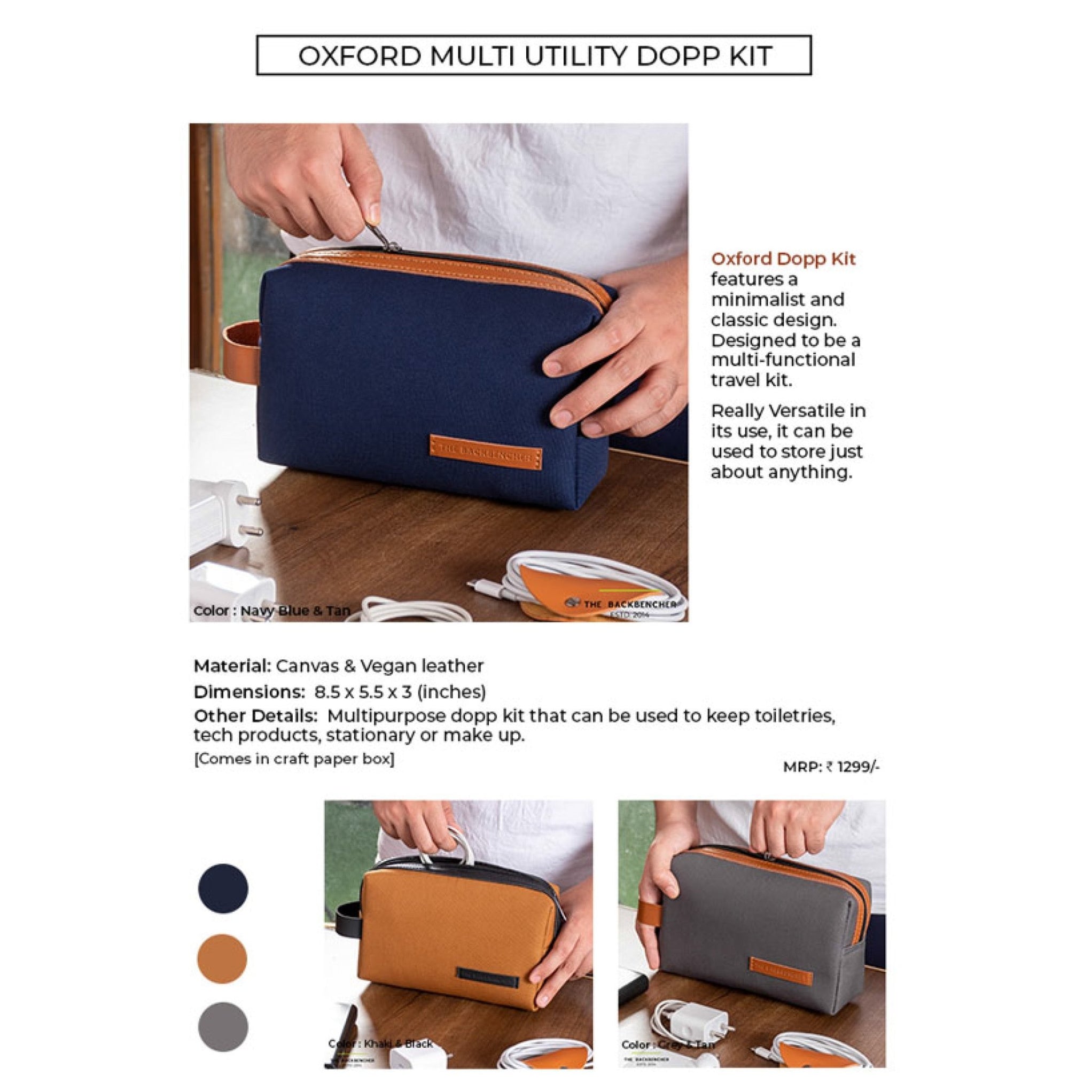 Multi Windowpane Dopp Kit