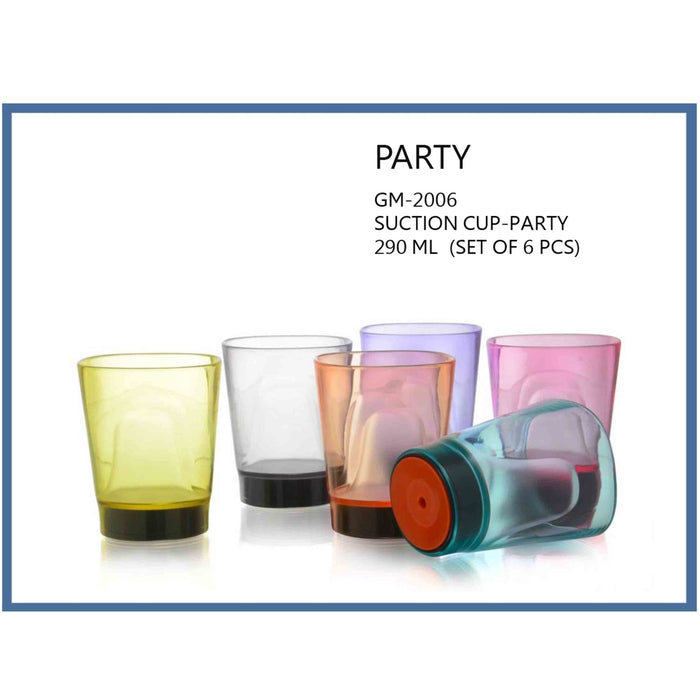 Party Suction Cup 290ML Set of 6 PCS - DRIN072 - Mudramart Corporate Giftings