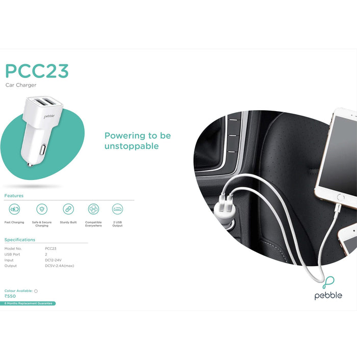 Pebble 3 USB Hub Car Charger - Mudramart Corporate Giftings