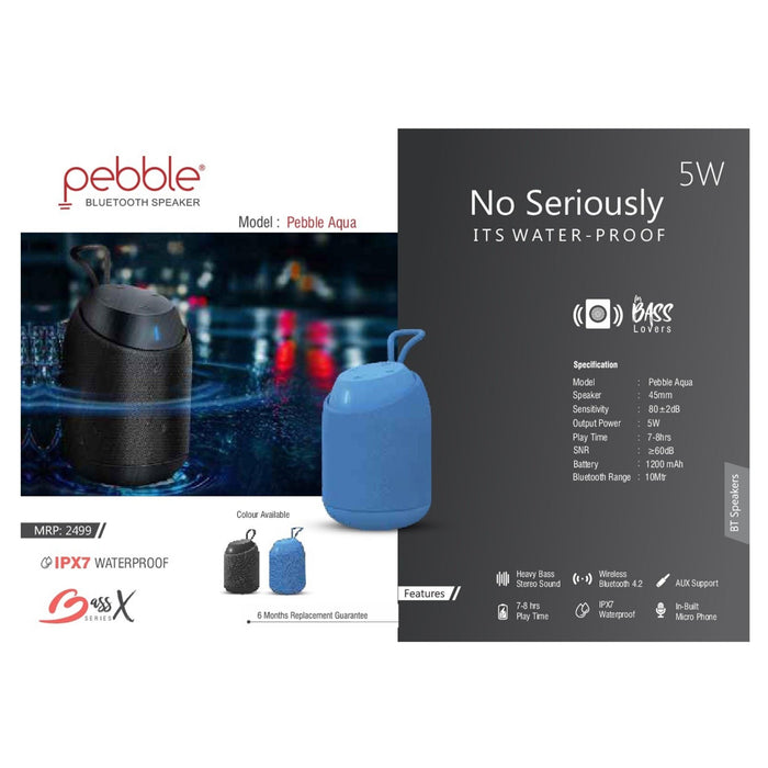 Pebble BassX Aqua Wireless Speaker - 5W - Mudramart Corporate Giftings