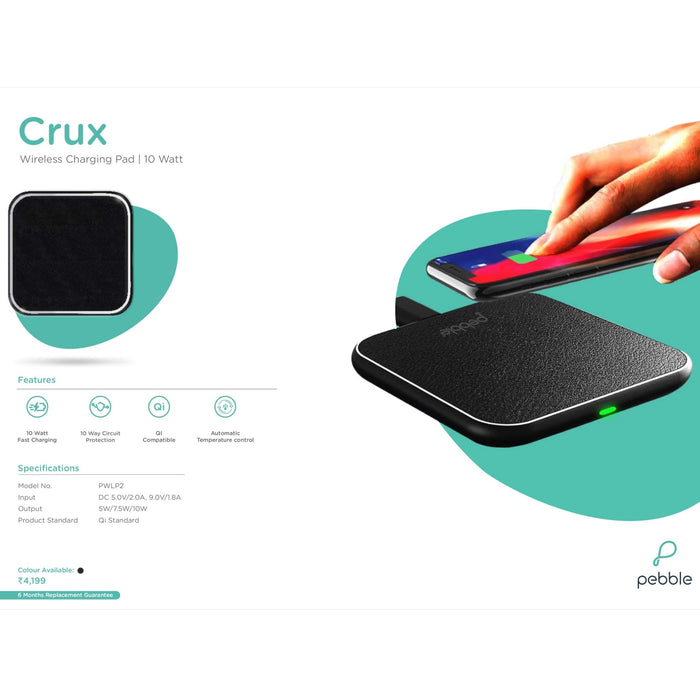 Pebble Crux Wireless Charging Pad - 10 Watt - Mudramart Corporate Giftings
