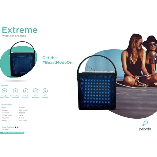 Pebble Extreme Wireless Speaker - 10W - Mudramart Corporate Giftings