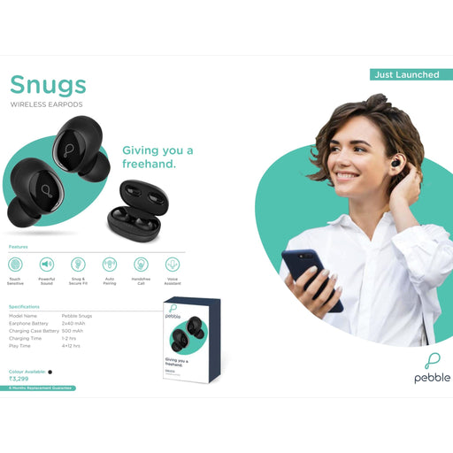 Pebble Snugs Wireless Earpods with Touch - Mudramart Corporate Giftings