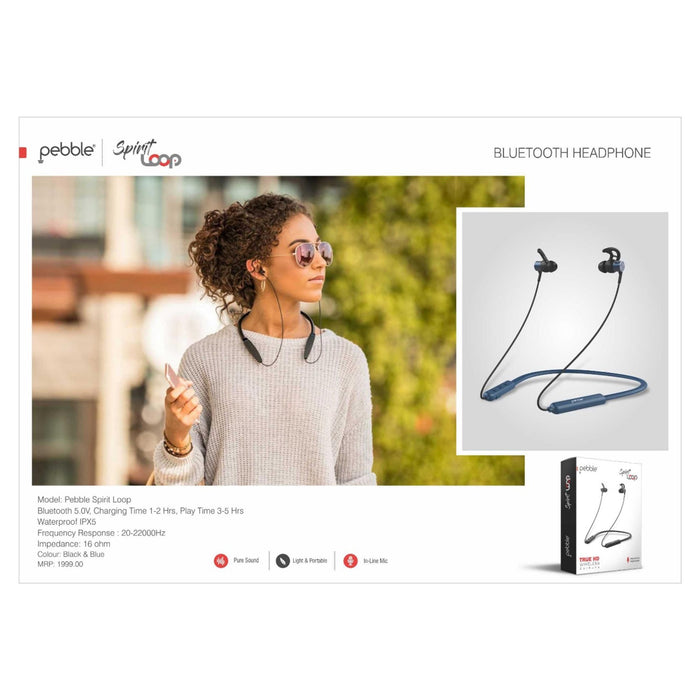 Pebble Spirit Loop Bluetooth Neckband Earphones - Mudramart Corporate Giftings