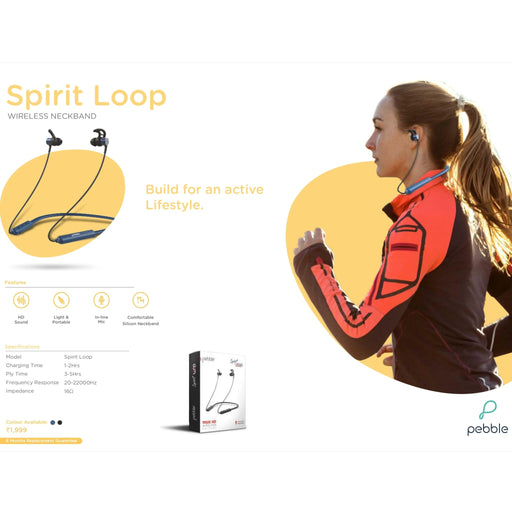 Pebble Spirit Loop Wireless Neckband Earphones - Mudramart Corporate Giftings