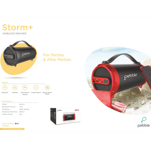 Pebble Storm+ Wireless Speaker - 10W - Mudramart Corporate Giftings