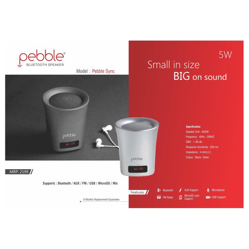 Pebble Sync Bluetooth Speaker - Mudramart Corporate Giftings