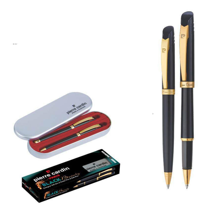 Pierre Cardin Black Beauty Set of Roller Pen & Ball Pen - Mudramart Corporate Giftings