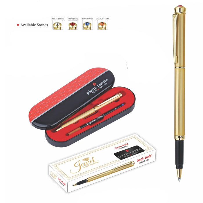 Pierre Cardin Satin Gold Roller Pen - Mudramart Corporate Giftings