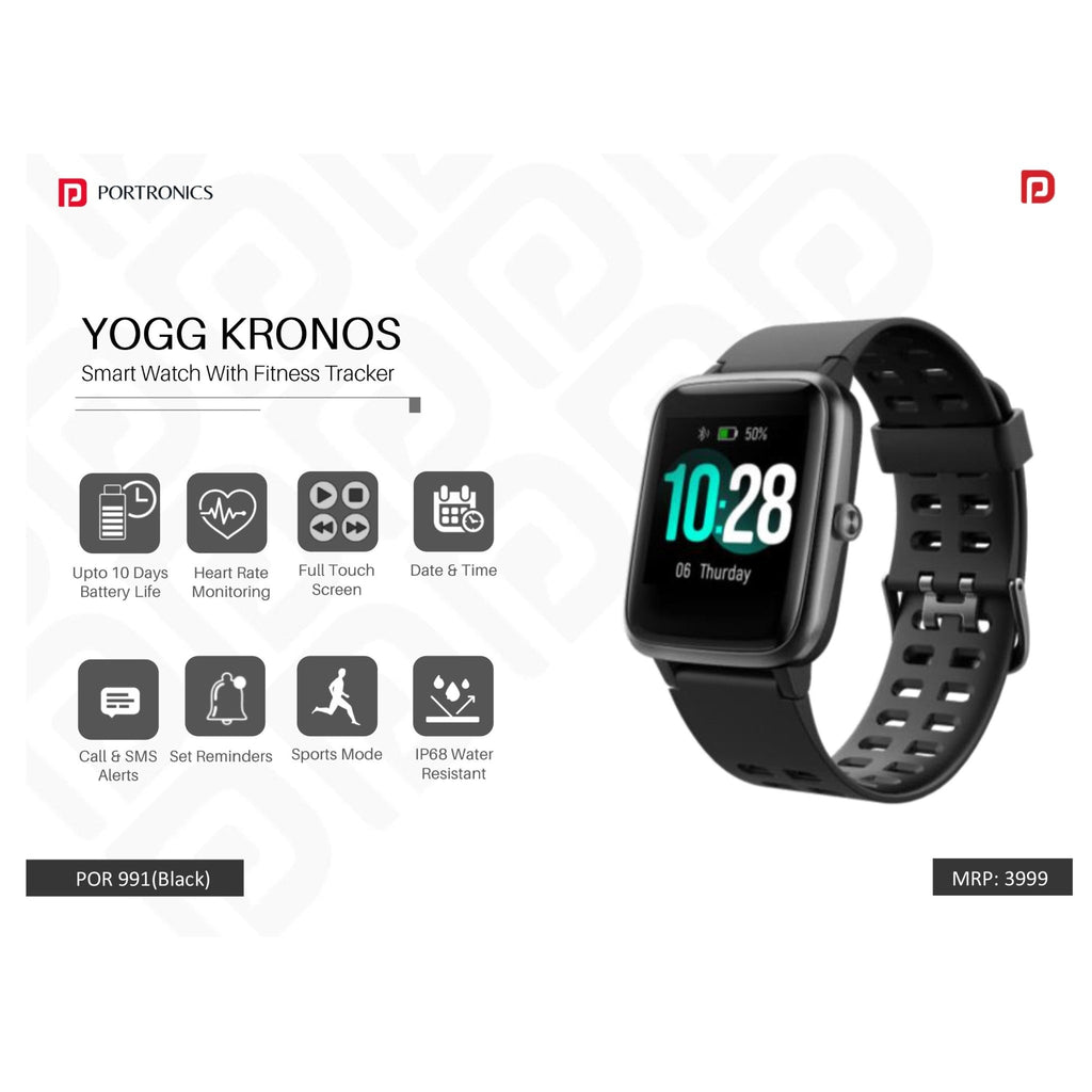 Portronics smart outlet watch with fitness