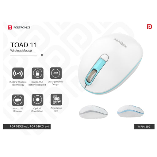 Portronics Wireless Optical Mouse - POR 015/016 - Mudramart Corporate Giftings