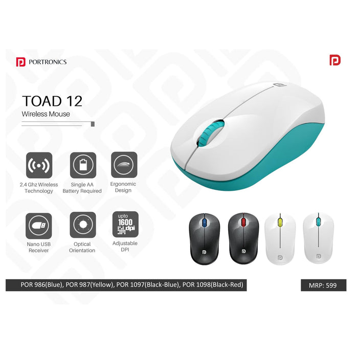 Portronics Wireless Optical Mouse - POR 986/987/1097/1098 - Mudramart Corporate Giftings