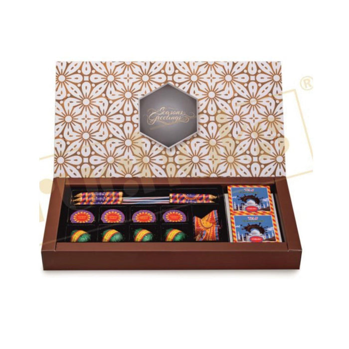 Premium Diwali Cracker box + 2 Candle - P2+Ladi - Mudramart Corporate Giftings