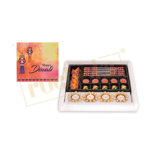 Premium Diwali Cracker Box + 4 Candle - P1+4 - Mudramart Corporate Giftings
