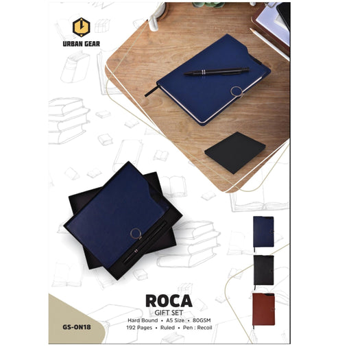 Roca Stationary Gift Set - Book + Pen - GS-ON18 - Mudramart Corporate Giftings