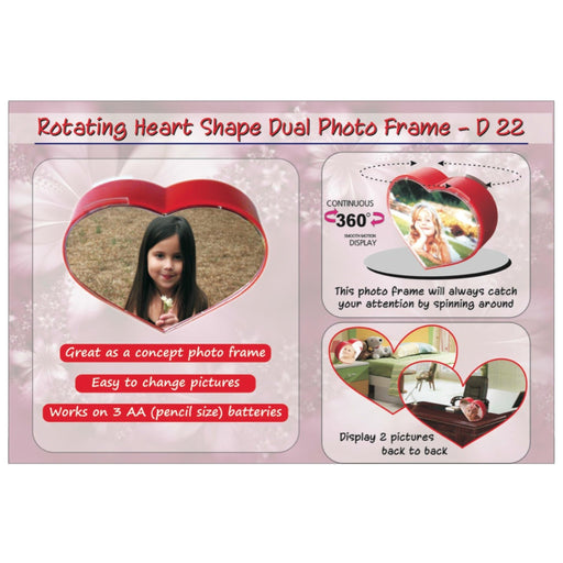 Rotating Heart Shape Dual Photo Frame - D 22 - Mudramart Corporate Giftings