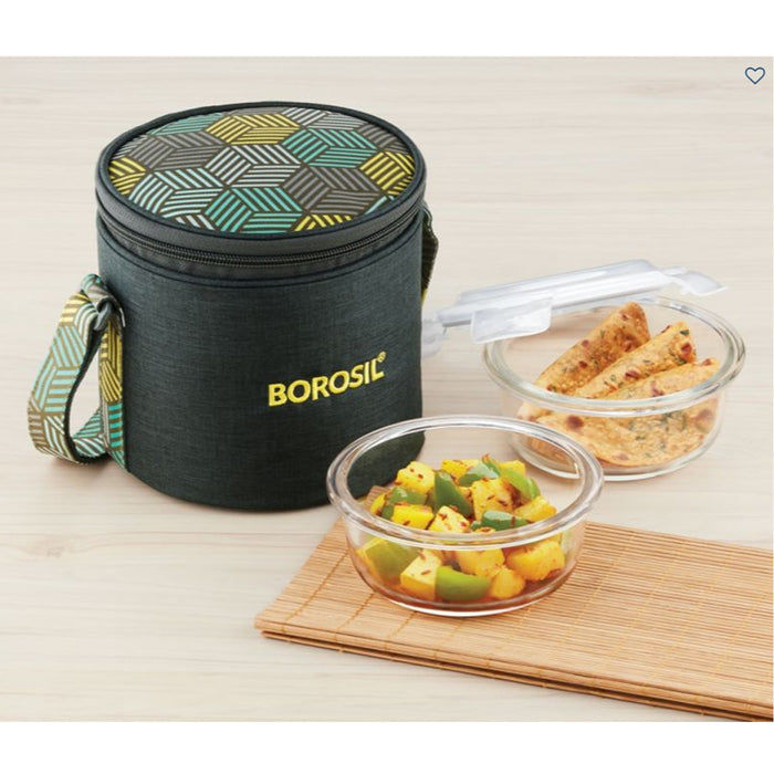 Round Microwavable Glass Lunch Box (Foodluck Olive) - ICYCSOS400V - Mudramart Corporate Giftings