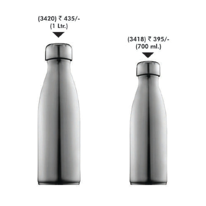 Signora Ware Cola Steel Water Bottle Mirror Finish - 3420/3418 - Mudramart Corporate Giftings