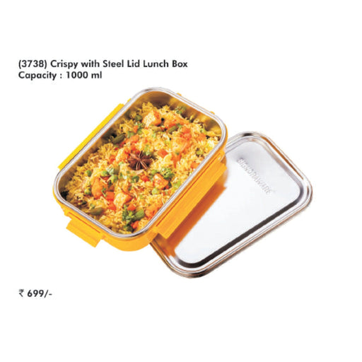 Signora Ware Crispy with Steel Lid Lunch Box - 3738 - Mudramart Corporate Giftings