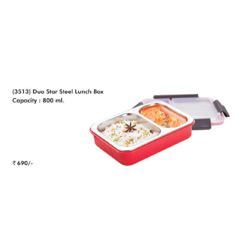 Signora Ware Dual Star Steel Lunch Box - 3513 - Mudramart Corporate Giftings