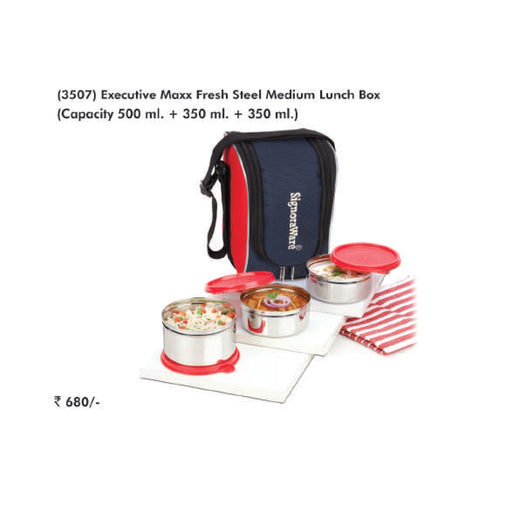 Signora Ware Executive Maxx Fresh Steel Medium Lunch Box - 3507 - Mudramart Corporate Giftings