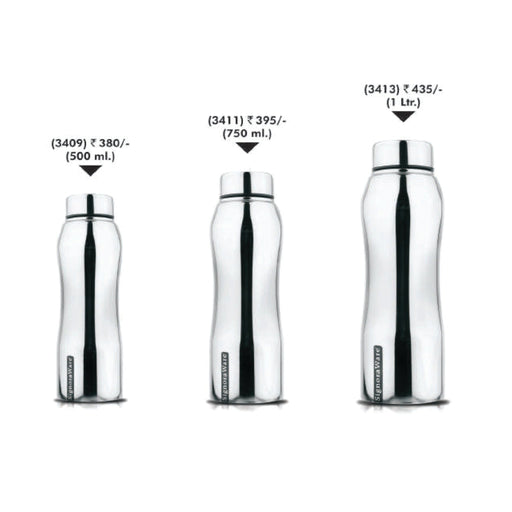 Signora Ware Oxy Steel Water Bottle Mirror Finish - 3408/3410/3412 - Mudramart Corporate Giftings