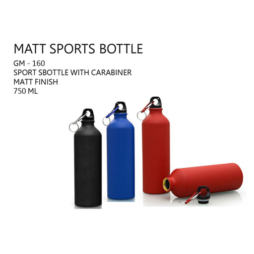 Sports Bottle with Carabiner Matt Finish - 750ml - GM-160 - Mudramart Corporate Giftings