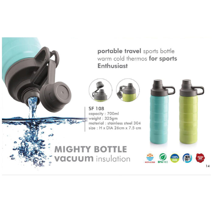 Stainless Steel Vacuum Bottle - SF 108 - 700ml - Mudramart Corporate Giftings